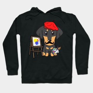 Funny dachshund is a painter Hoodie